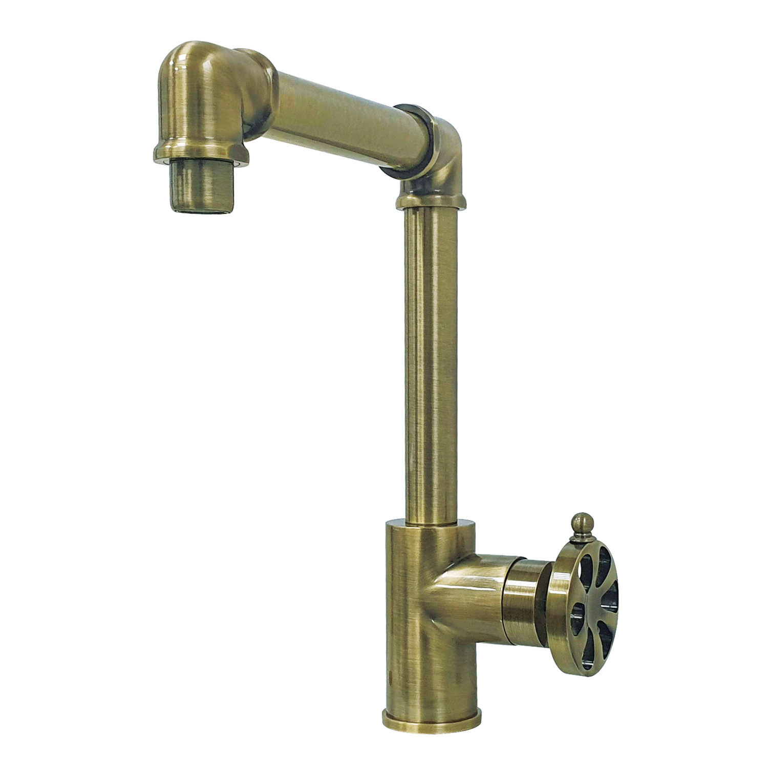 Kingston Brass KS144RXAB Belknap Single-Handle Bathroom Faucet with Push Pop-Up, Antique Brass (KS144RXAB)